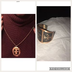 Native American Kachinas Copper bracelet-necklace